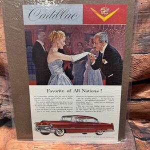 Vintage 1955 Cadillac Print Ad Favorite of All Nations Red Series 62